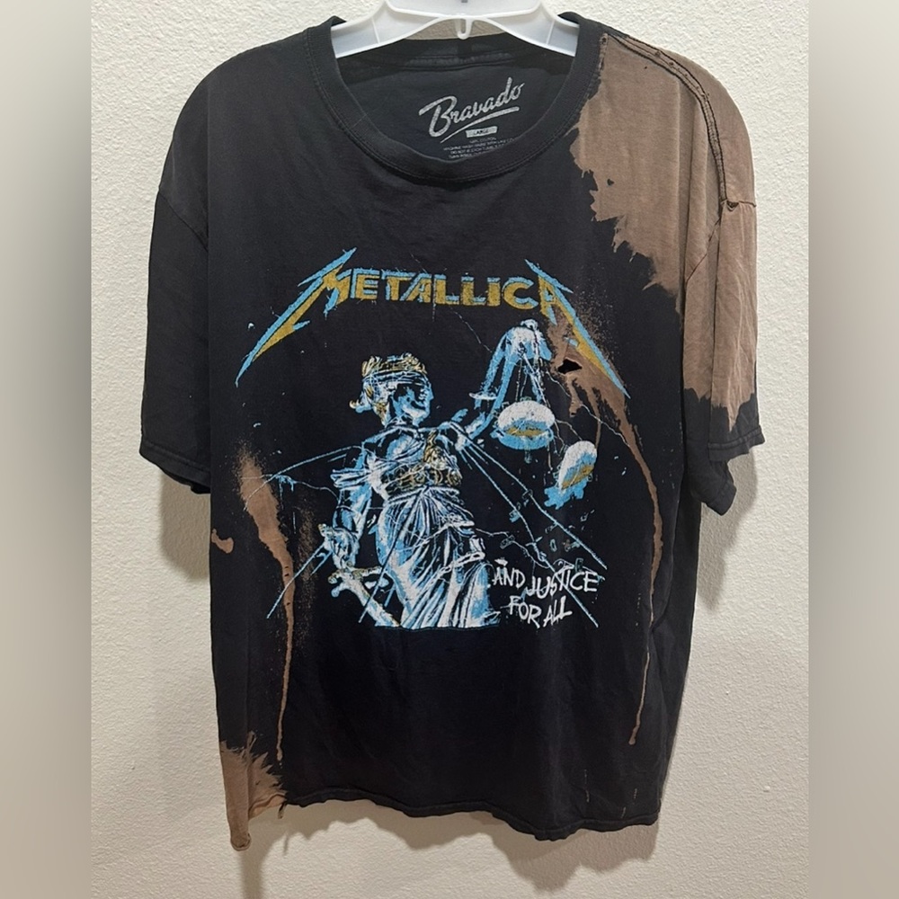 Bravado Metallica And Justice For All T-Shirt -‎ Black and Brown Large